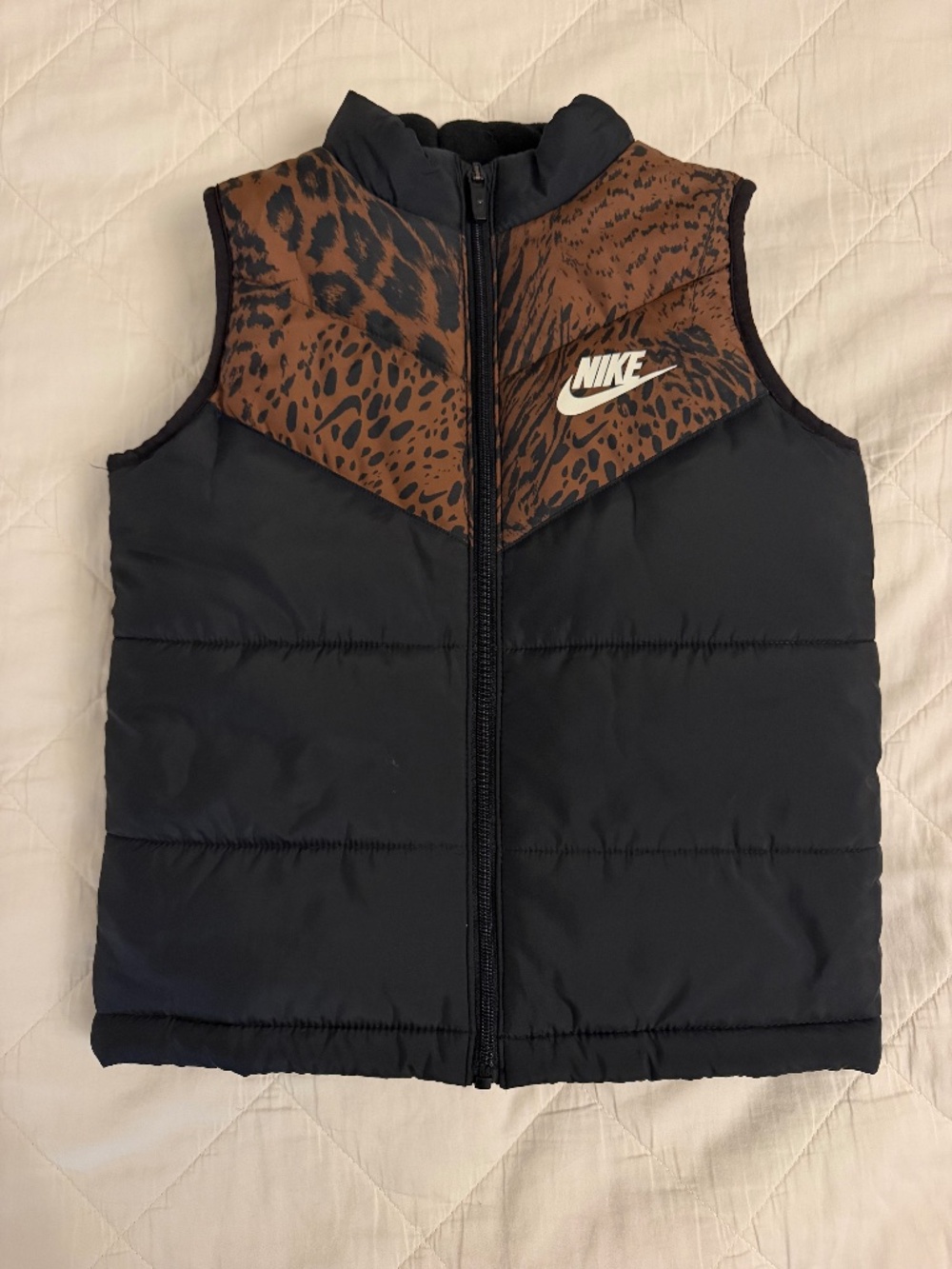 Nike kids cheetah print puffer vest